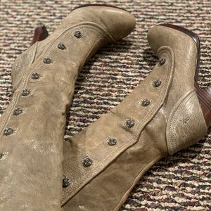 Beige Frye Matilda Button Boot. Size 6.5. - image 1